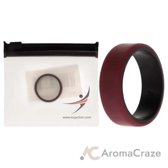 Picture of Silicone Wedding 2Layer Beveled 8mm Ring - Bordeaux by ROQ for Men - 12 mm Ring