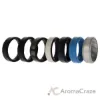 Picture of Silicone Wedding BR Step Ring Set - Metal by ROQ for Men - 7 x 10 mm Ring