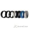 Picture of Silicone Wedding BR Step Ring Set - Metal by ROQ for Men - 7 x 10 mm Ring