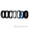 Picture of Silicone Wedding BR Step Ring Set - Metal by ROQ for Men - 7 x 15 mm Ring