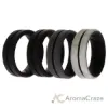 Picture of Silicone Wedding BR Middle Line Ring Set - Marble by ROQ for Men - 4 x 9 mm Ring
