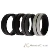 Picture of Silicone Wedding BR Middle Line Ring Set - Marble by ROQ for Men - 4 x 9 mm Ring