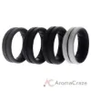 Picture of Silicone Wedding BR Middle Line Ring Set - Marble by ROQ for Men - 4 x 10 mm Ring