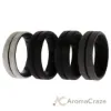 Picture of Silicone Wedding BR Middle Line Ring Set - Marble by ROQ for Men - 4 x 12 mm Ring