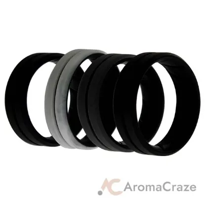 Picture of Silicone Wedding BR Middle Line Ring Set - Marble by ROQ for Men - 4 x 13 mm Ring