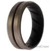 Picture of Silicone Wedding BR Middle Line Ring - Black-Silver by ROQ for Men - 10 mm Ring