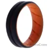 Picture of Silicone Wedding BR Middle Line Ring - Orange-Black by ROQ for Men - 14 mm Ring