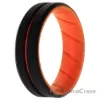 Picture of Silicone Wedding BR Middle Line Ring - Orange-Black by ROQ for Men - 15 mm Ring