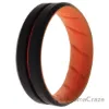 Picture of Silicone Wedding BR Middle Line Ring - Orange-Black by ROQ for Men - 16 mm Ring