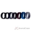 Picture of Silicone Wedding BR 8mm Edge Ring Set - Black by ROQ for Men - 7 x 8 mm Ring