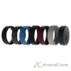 Picture of Silicone Wedding BR 8mm Edge Ring Set - Black by ROQ for Men - 7 x 11 mm Ring