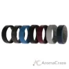 Picture of Silicone Wedding BR 8mm Edge Ring Set - Black by ROQ for Men - 7 x 11 mm Ring