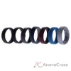 Picture of Silicone Wedding BR 8mm Edge Ring Set - Black by ROQ for Men - 7 x 14 mm Ring
