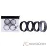 Picture of Silicone Wedding BR 8mm Edge Ring Set - Black-Camo by ROQ for Men - 4 x 12 mm Ring