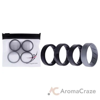 Picture of Silicone Wedding BR 8mm Edge Ring Set - Black-Camo by ROQ for Men - 4 x 12 mm Ring