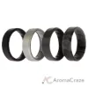Picture of Silicone Wedding BR 8mm Edge Ring Set - Black-Camo by ROQ for Men - 4 x 15 mm Ring