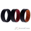 Picture of Silicone Wedding BR 8mm Edge Ring Set - MultiColor by ROQ for Men - 3 x 7 mm Ring