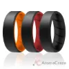 Picture of Silicone Wedding BR 8mm Edge Ring Set - MultiColor by ROQ for Men - 3 x 8 mm Ring