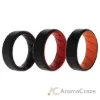 Picture of Silicone Wedding BR 8mm Edge Ring Set - MultiColor by ROQ for Men - 3 x 9 mm Ring