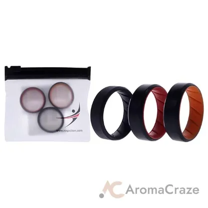 Picture of Silicone Wedding BR 8mm Edge Ring Set - MultiColor by ROQ for Men - 3 x 11 mm Ring