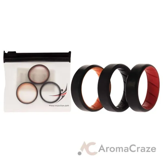 Picture of Silicone Wedding BR 8mm Edge Ring Set - MultiColor by ROQ for Men - 3 x 12 mm Ring