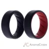 Picture of Silicone Wedding BR 8mm Edge Ring Set - Black-Red by ROQ for Men - 2 x 7 mm Ring