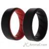 Picture of Silicone Wedding BR 8mm Edge Ring Set - Black-Red by ROQ for Men - 2 x 9 mm Ring