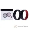 Picture of Silicone Wedding BR 8mm Edge Ring Set - Black-Red by ROQ for Men - 2 x 15 mm Ring