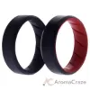 Picture of Silicone Wedding BR 8mm Edge Ring Set - Black-Red by ROQ for Men - 2 x 15 mm Ring