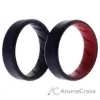 Picture of Silicone Wedding BR 8mm Edge Ring Set - Black-Red by ROQ for Men - 2 x 16 mm Ring