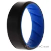 Picture of Silicone Wedding BR 8mm Edge Ring - Light-Blue-Black by ROQ for Men - 8 mm Ring
