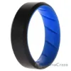 Picture of Silicone Wedding BR 8mm Edge Ring - Light-Blue-Black by ROQ for Men - 15 mm Ring