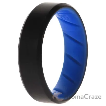 Picture of Silicone Wedding BR 8mm Edge Ring - Light-Blue-Black by ROQ for Men - 16 mm Ring