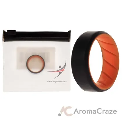 Picture of Silicone Wedding BR 8mm Edge Ring - Orange-Black by ROQ for Men - 8 mm Ring