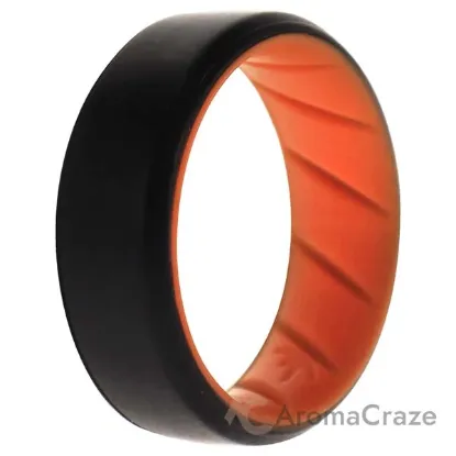 Picture of Silicone Wedding BR 8mm Edge Ring - Orange-Black by ROQ for Men - 9 mm Ring