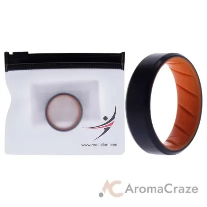 Picture of Silicone Wedding BR 8mm Edge Ring - Orange-Black by ROQ for Men - 12 mm Ring
