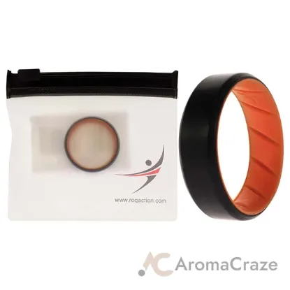Picture of Silicone Wedding BR 8mm Edge Ring - Orange-Black by ROQ for Men - 13 mm Ring