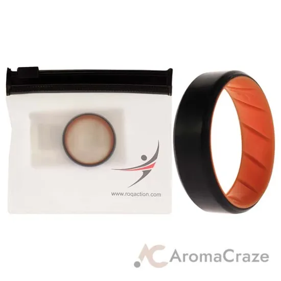 Picture of Silicone Wedding BR 8mm Edge Ring - Orange-Black by ROQ for Men - 13 mm Ring