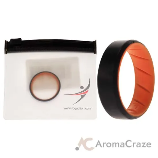 Picture of Silicone Wedding BR 8mm Edge Ring - Orange-Black by ROQ for Men - 14 mm Ring