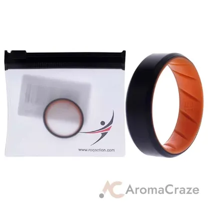 Picture of Silicone Wedding BR 8mm Edge Ring - Orange-Black by ROQ for Men - 15 mm Ring