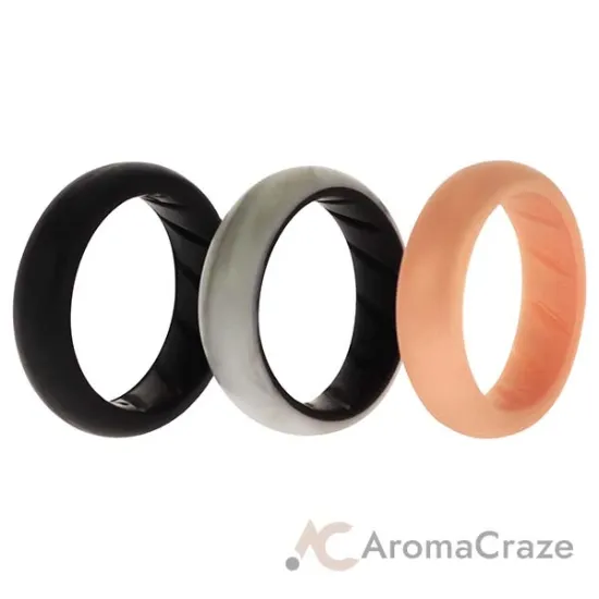 Picture of Silicone Wedding BR Solid Ring Set - Marble by ROQ for Women - 3 x 5 mm Ring