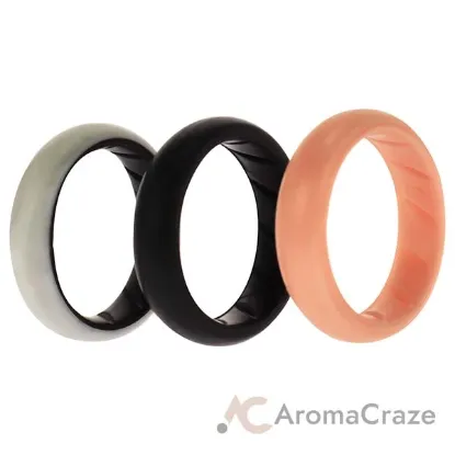 Picture of Silicone Wedding BR Solid Ring Set - Marble by ROQ for Women - 3 x 7 mm Ring
