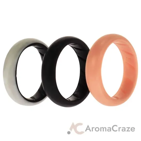 Picture of Silicone Wedding BR Solid Ring Set - Marble by ROQ for Women - 3 x 7 mm Ring