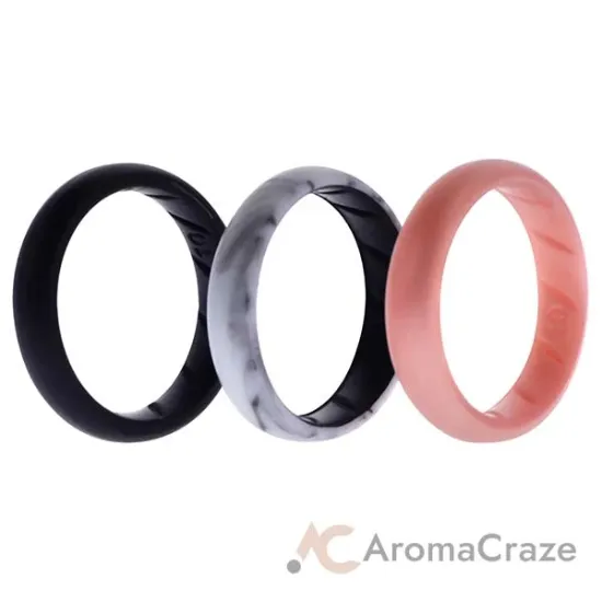 Picture of Silicone Wedding BR Solid Ring Set - Marble by ROQ for Women - 3 x 10 mm Ring