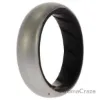 Picture of Silicone Wedding BR Solid Ring - Black-Silver by ROQ for Women - 4 mm Ring
