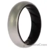 Picture of Silicone Wedding BR Solid Ring - Black-Silver by ROQ for Women - 5 mm Ring