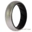 Picture of Silicone Wedding BR Solid Ring - Black-Silver by ROQ for Women - 5 mm Ring