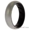 Picture of Silicone Wedding BR Solid Ring - Black-Silver by ROQ for Women - 6 mm Ring