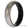Picture of Silicone Wedding BR Solid Ring - Black-Silver by ROQ for Women - 7 mm Ring