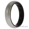 Picture of Silicone Wedding BR Solid Ring - Black-Silver by ROQ for Women - 8 mm Ring